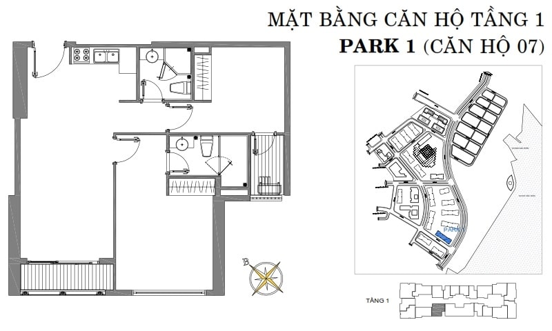 Bán Vinhomes Central Park toà P1 tầng 1 căn 2 phòng ngủ 73m2 2,8 tỉ