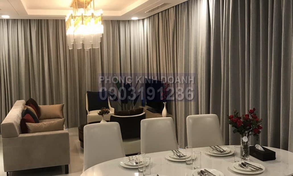 Cho thuê căn hộ view sông 4 phòng ngủ tầng 45 Landmark 81 đầy đủ nội thất