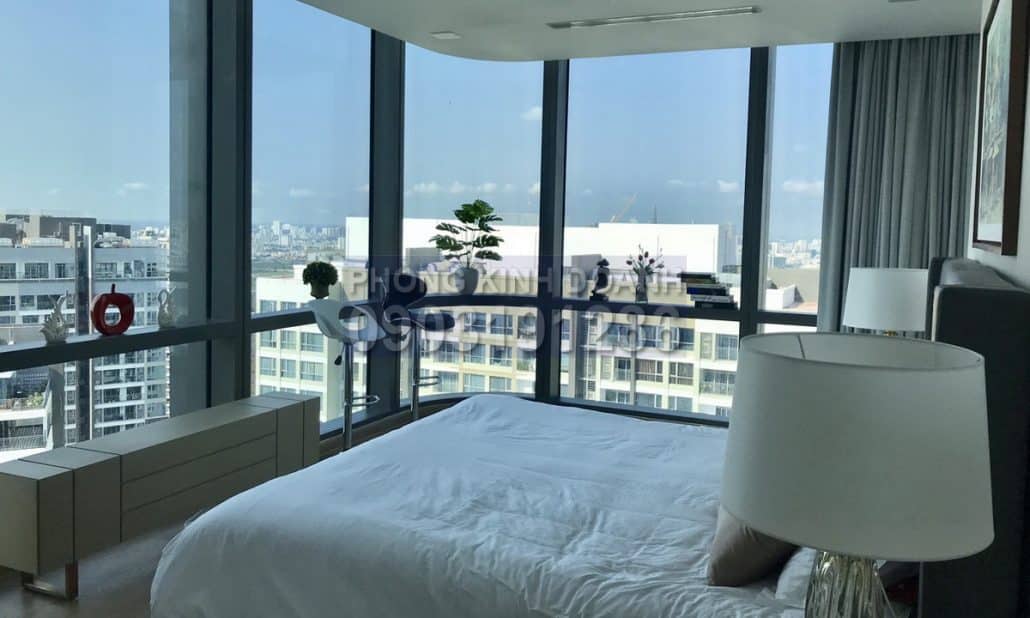 Cho thuê căn hộ view sông 4 phòng ngủ tầng 45 Landmark 81 đầy đủ nội thất
