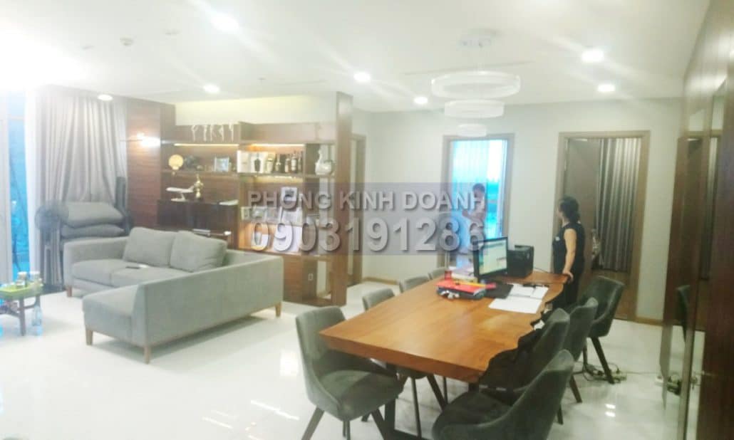 Căn hộ cho thuê Central Park 4 phòng ngủ tầng 9 Park 2 nội thất đẹp view sông