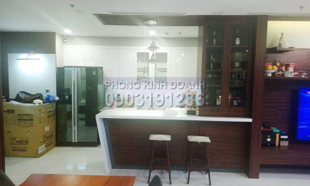 Căn hộ cho thuê Central Park 4 phòng ngủ tầng 9 Park 2 nội thất đẹp view sông