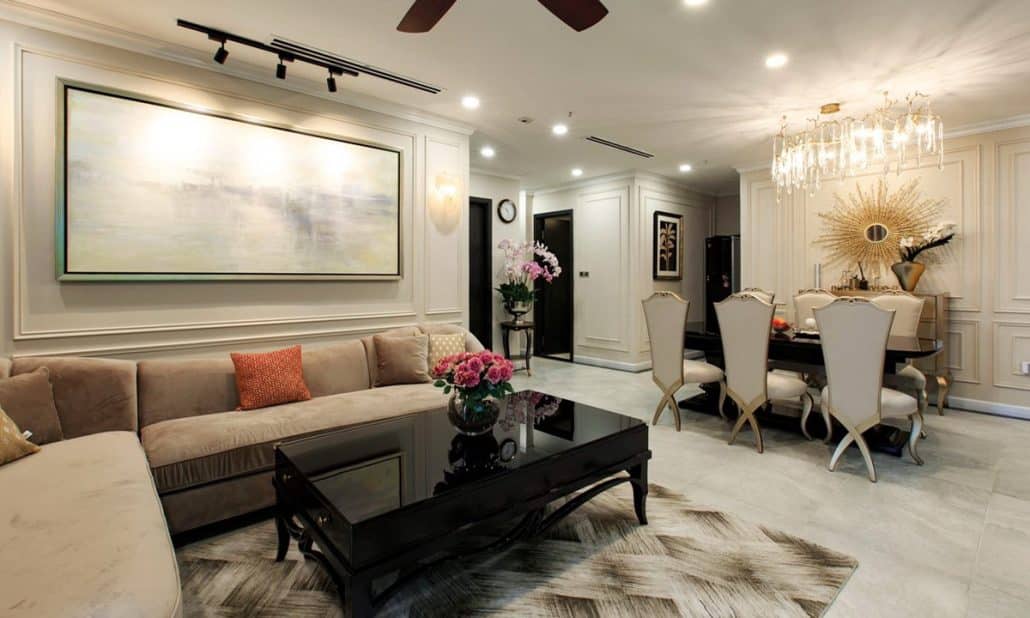 Central Park cho thuê căn hộ tầng 4 Park 1 nội thất xịn 4 phòng ngủ view sông