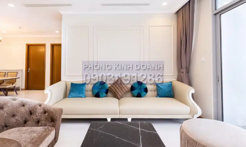 Cho thuê căn hộ Vinhomes view sông 4 phòng ngủ lầu 21 L1 nội thất đầy đủ