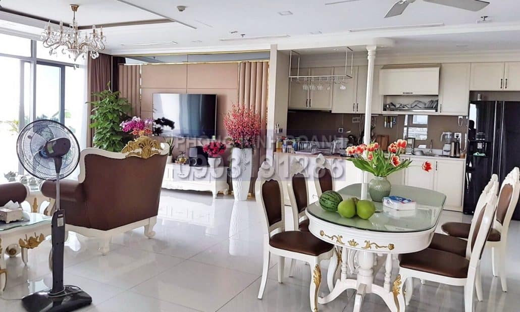 Căn hộ cho thuê Vinhomes 4 phòng ngủ lầu 7 toà Park 2 nhà đẹp view sông