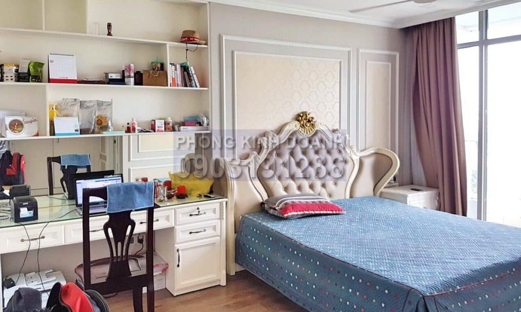 Căn hộ cho thuê Vinhomes 4 phòng ngủ lầu 7 toà Park 2 nhà đẹp view sông