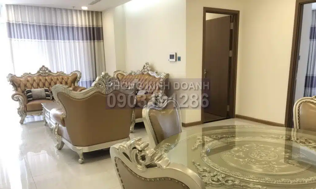 Căn hộ cho thuê Vinhomes 4 phòng ngủ lầu 24 Park 3 nội thất đẹp view sông