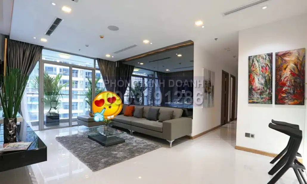 Vinhomes Central Park căn hộ cho thuê 4 phòng ngủ lầu 4 Park 6 đủ nội thất xịn