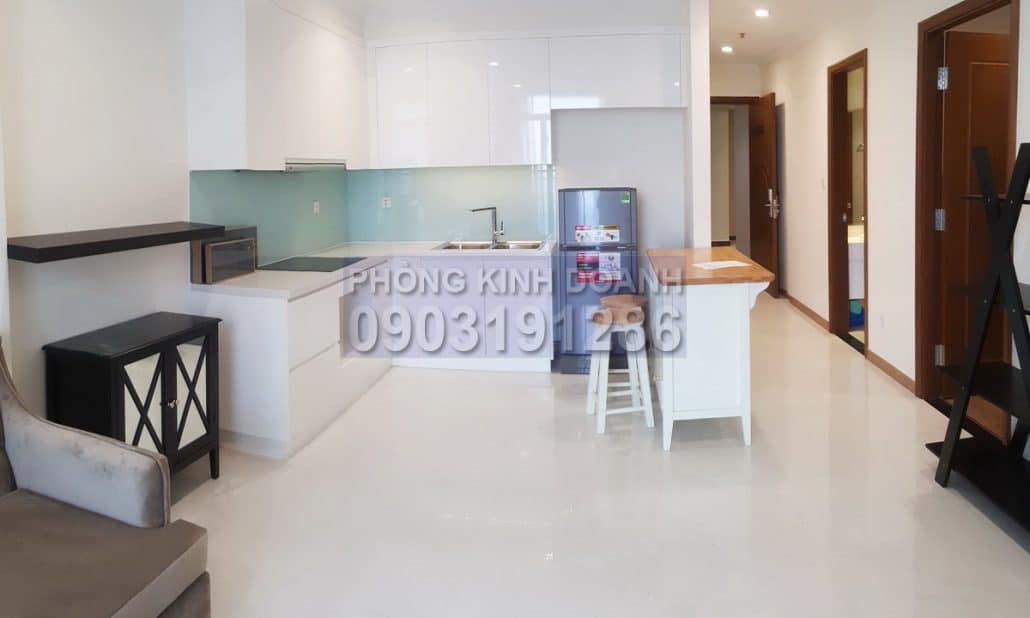 Căn hộ cho thuê Vinhomes 1 phòng ngủ lầu 40 L2 đủ nội thất view thành phố