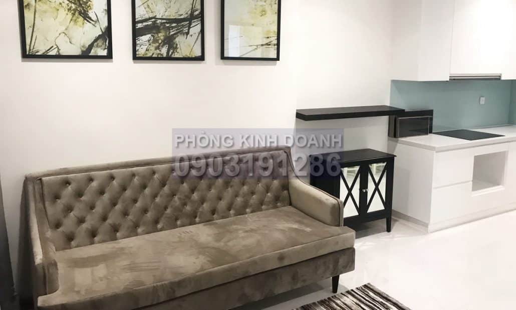 Căn hộ cho thuê Vinhomes 1 phòng ngủ lầu 40 L2 đủ nội thất view thành phố