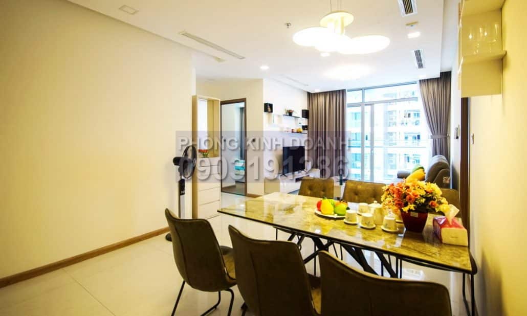 Vinhomes cho thuê căn hộ lầu 17 Park 4 có nội thất view sông 2 phòng ngủ