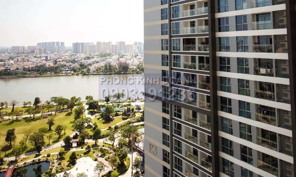 Vinhomes cho thuê căn hộ lầu 17 Park 4 có nội thất view sông 2 phòng ngủ