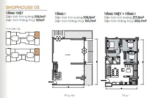 Cho thuê shophouse Vinhomes Landmark 4 vị trí đẹp view hồ bơi 7000 USD