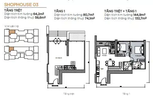 Cho thuê shophouse Vinhomes Landmark 4 ngay mặt tiền 133m2 5000 USD/th