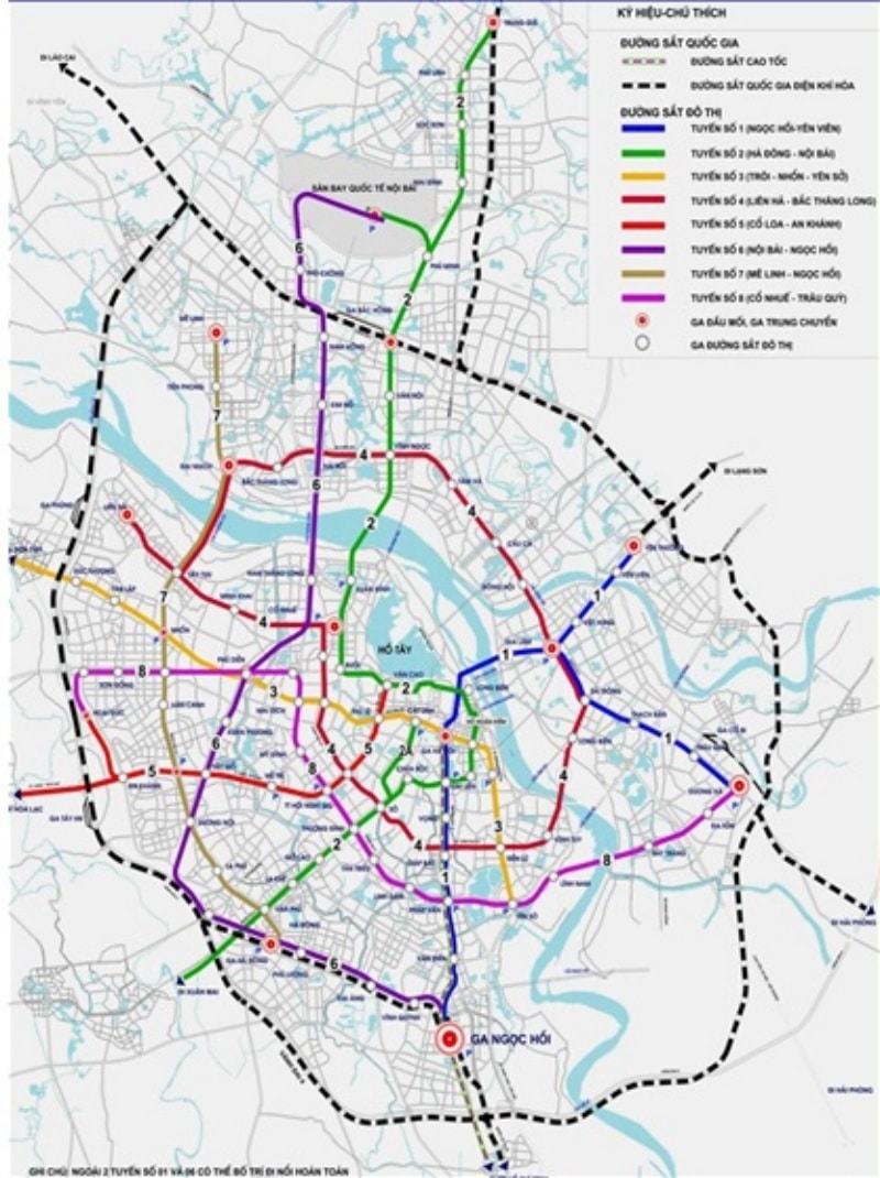 Tuyến Metro số 2 Nội Bài - Trung tâm thành phố - Thượng Đình