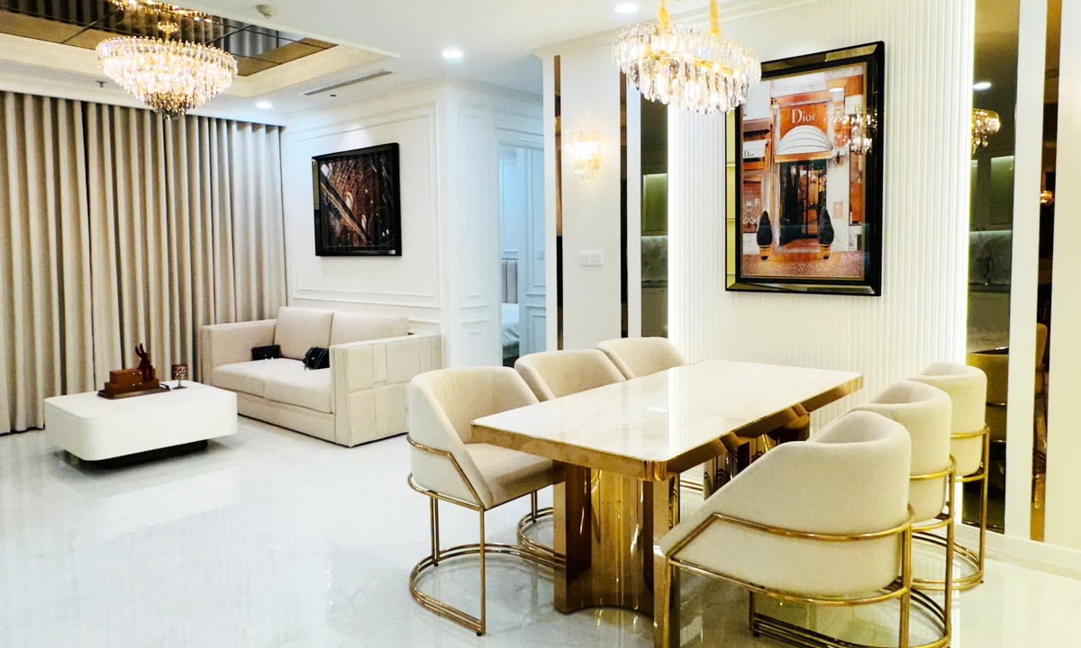 Vinhomes cho thuê tầng cao L4 nội thất đẹp 3 phòng ngủ view Văn Thánh